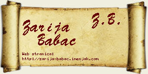 Zarija Babac vizit kartica